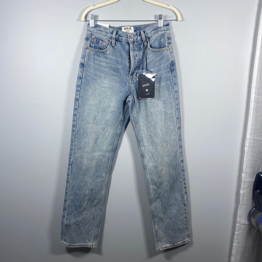 Agolde Jamie Classic‎ Straight Leg Jeans Women's 26 High Rise Dakota Light Wash